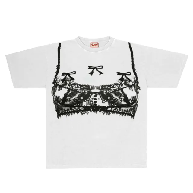 Gothic Style White Pattern Printing Cute Top White - Shop at LoveMi