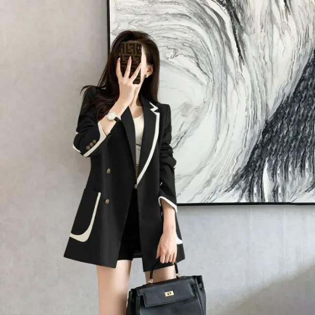 Commuter Loose Slimming And All matching Small Suit Women's Fashion Coat Black - Shop at LoveMi