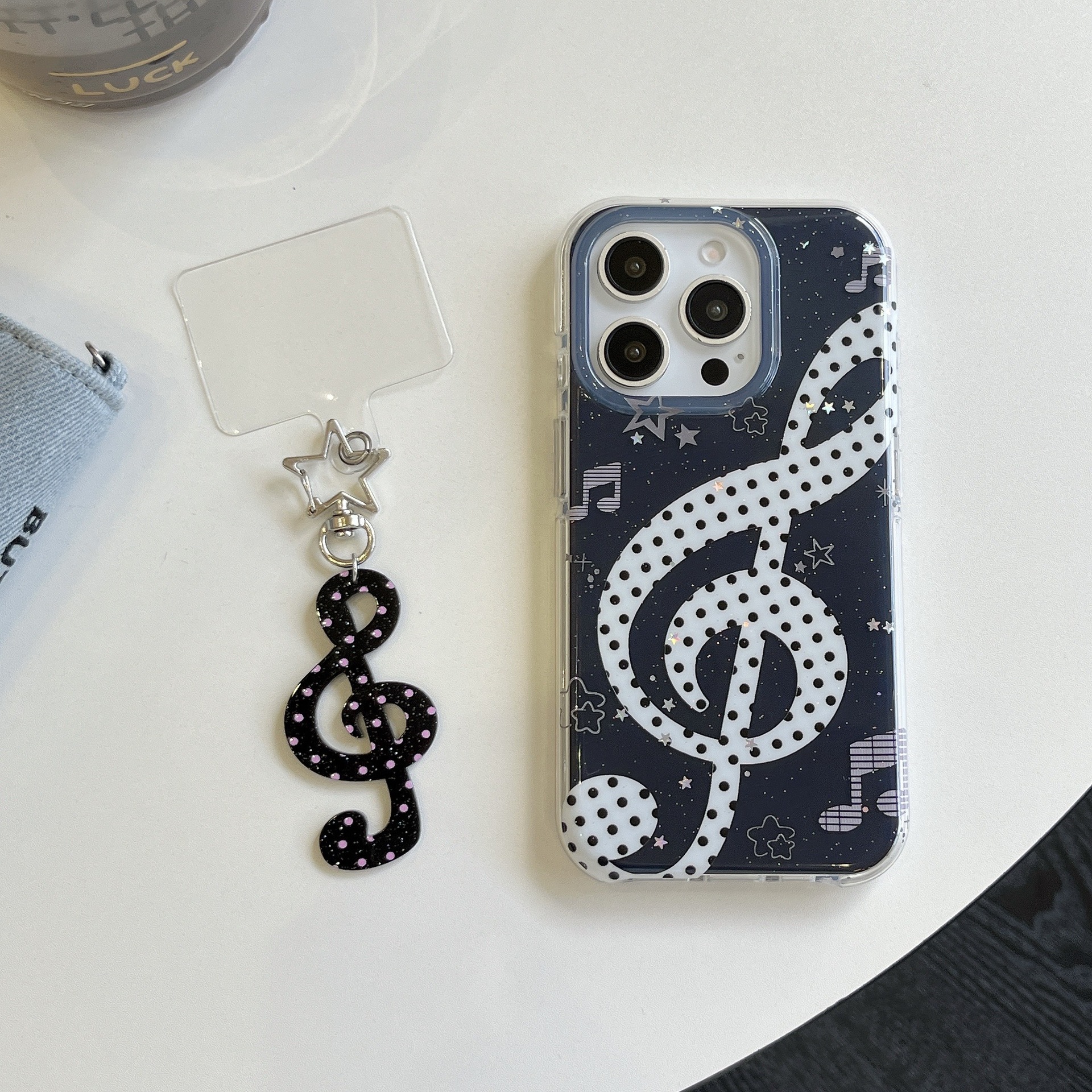 Minimalist Design With A Full-screen Pattern Of Stars And Musical Notes