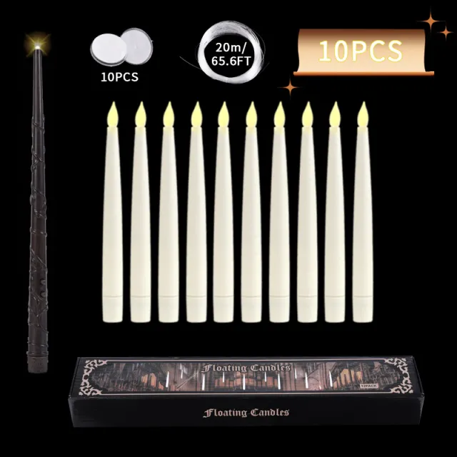 Suspension Remote Control Electronic Candle Christmas Decoration Holiday Set Pencil Magic Stick 10 Pack - Shop at LoveMi