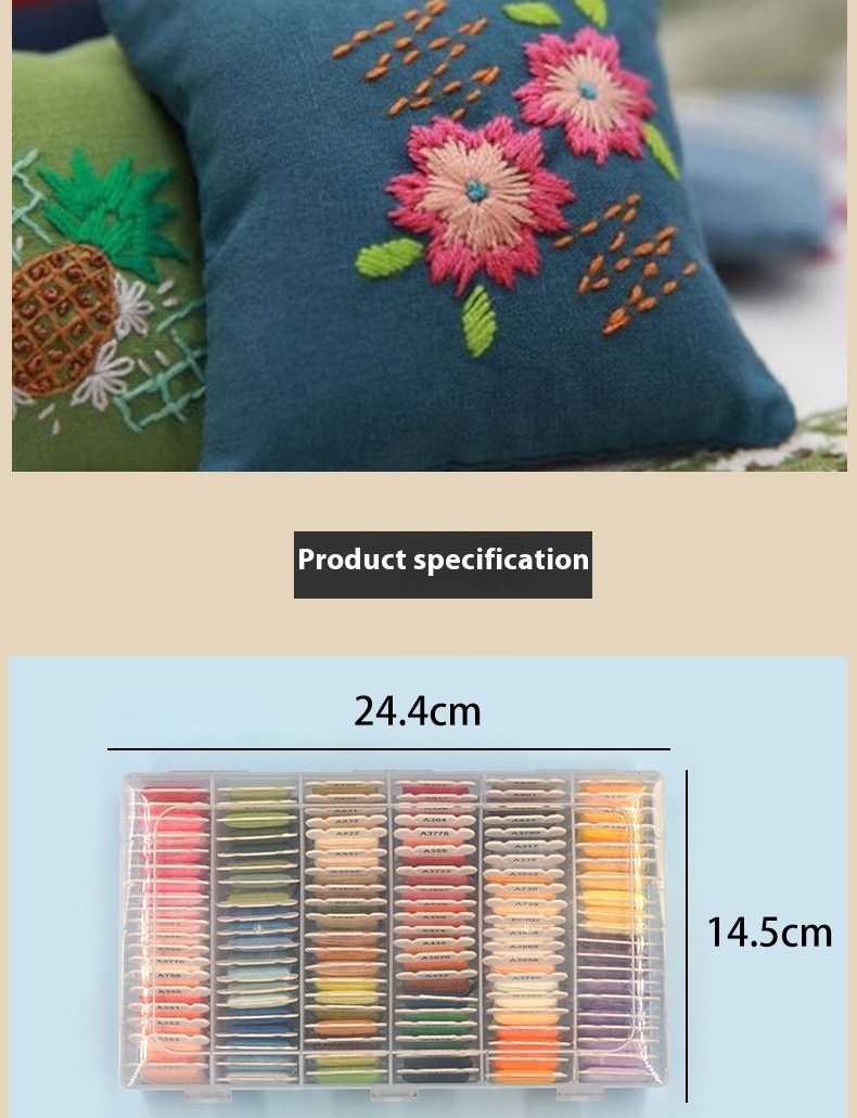 Handmade Polyester Cotton Crossthread Embroidery Wiring