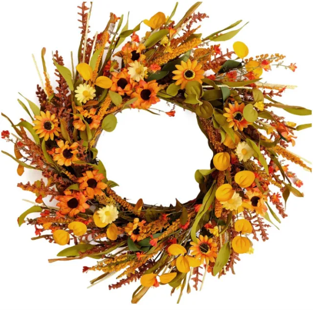 Autumn Harvest Festival Artificial Wreath Home Front Door Door Hanging Courtyard Front Porch Garland Opp Packaging - Shop at LoveMi