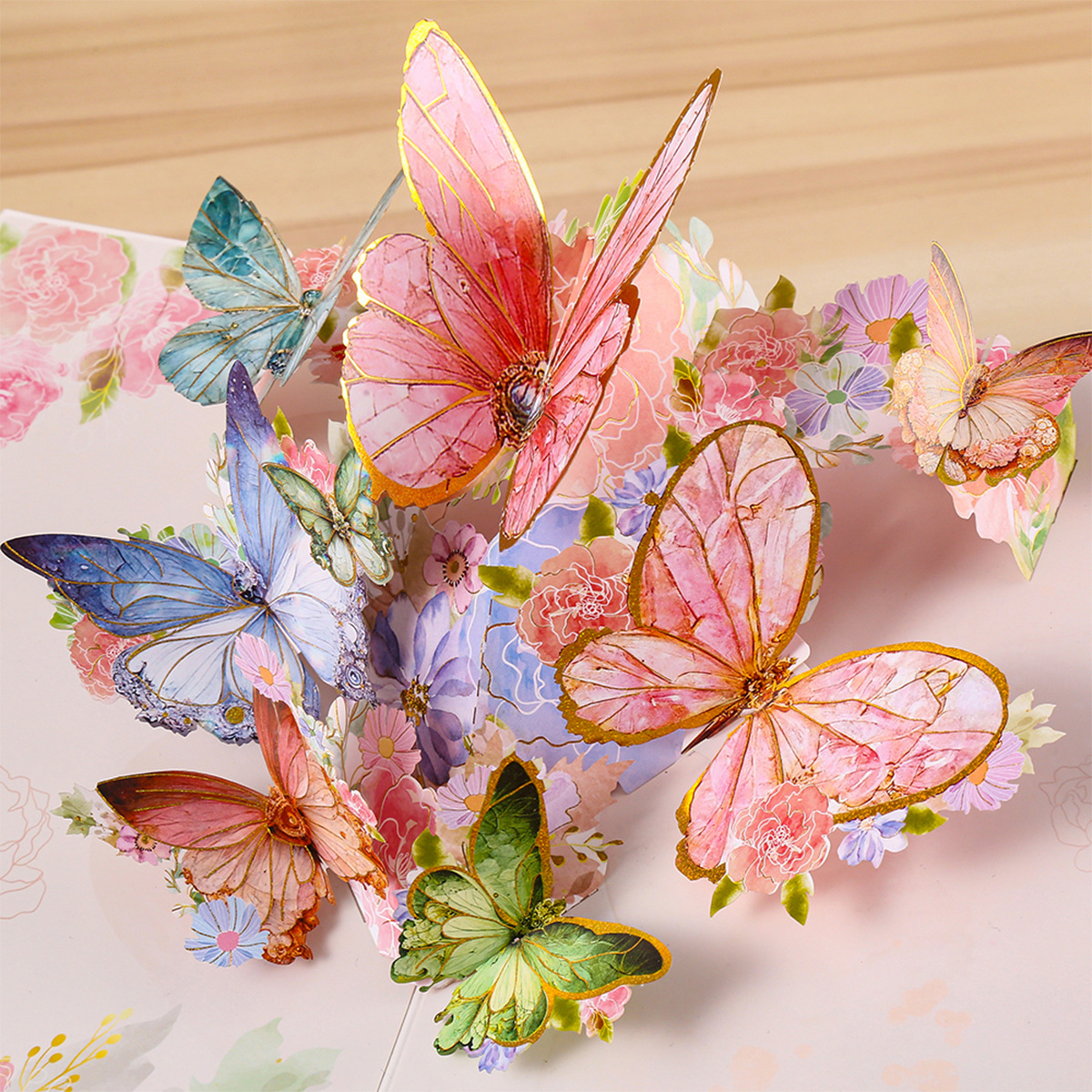 Title 17, Greeting Card Creative 3D Card Folding Pansy St...