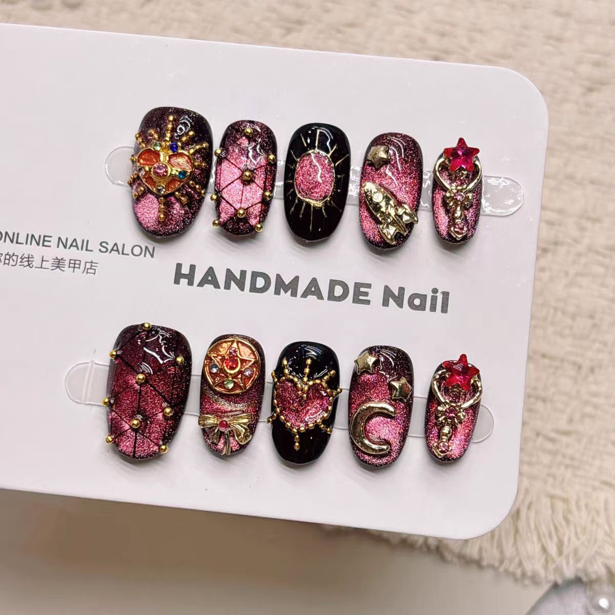 Mid-length Stiletto False Nails Purely Handmade And Ready-to-wear
