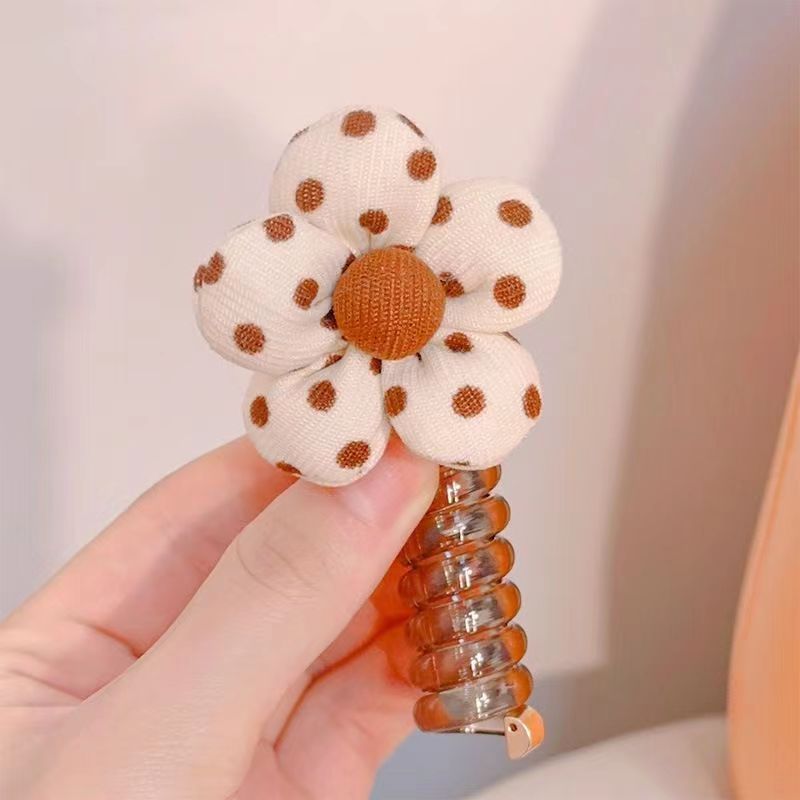 Coffee Color Dots Flowers