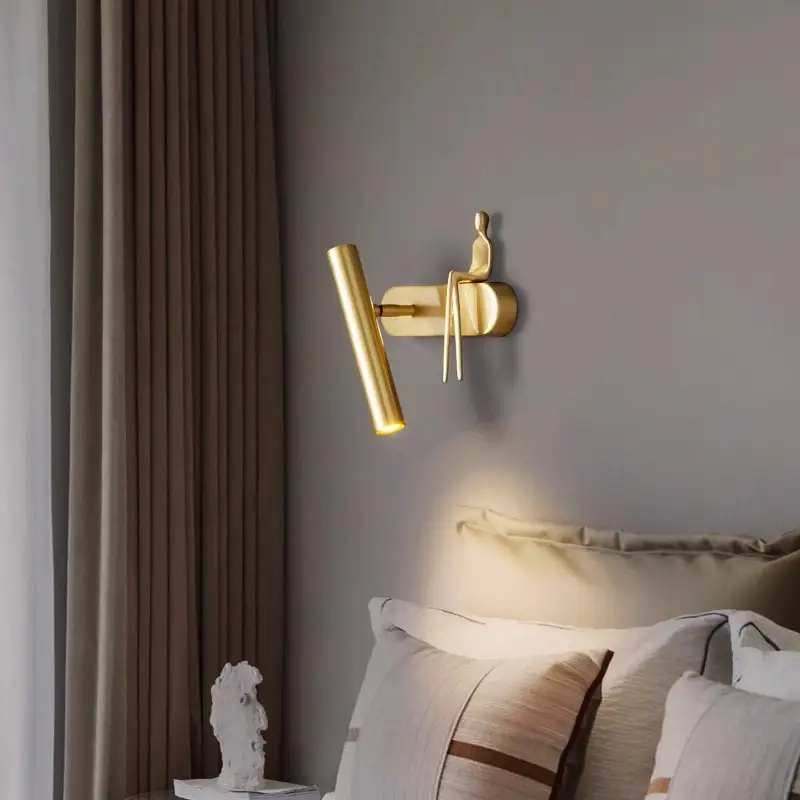 All-copper Bedroom Bedside Wall Lamp Light Luxury Minimalist