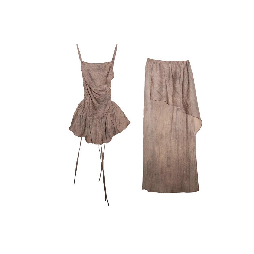 Irregular Camisole Top And Slit Midi Skirt Casual Summer Set thumbnail 5