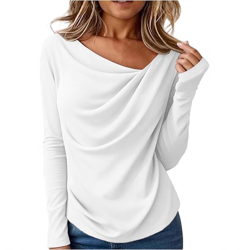 Solid-color Long-sleeve Womens Top