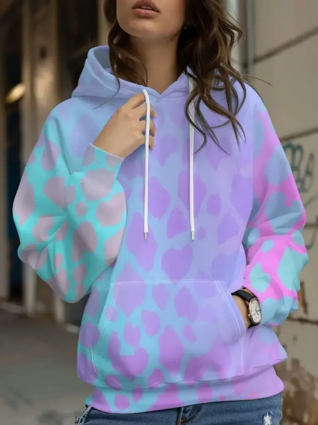 Graffiti Gradient 3D Printed Women's Hooded Sweatshirt Nvlmwy0003 Style - Shop at LoveMi