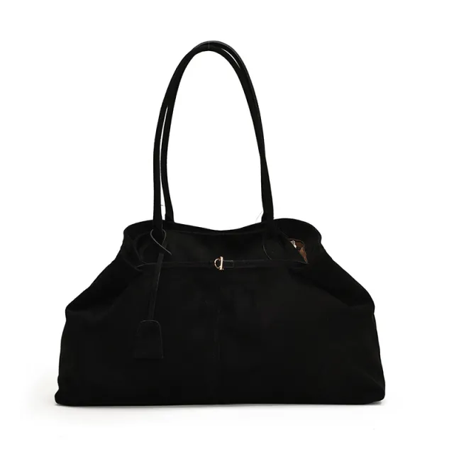 Leather velvet Square Underarm Shoulder Bag With A Niche Design Black - Shop at LoveMi