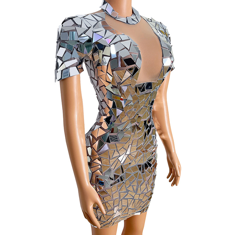 Personalized Lens Super Round Collar Gauze See-through Dress