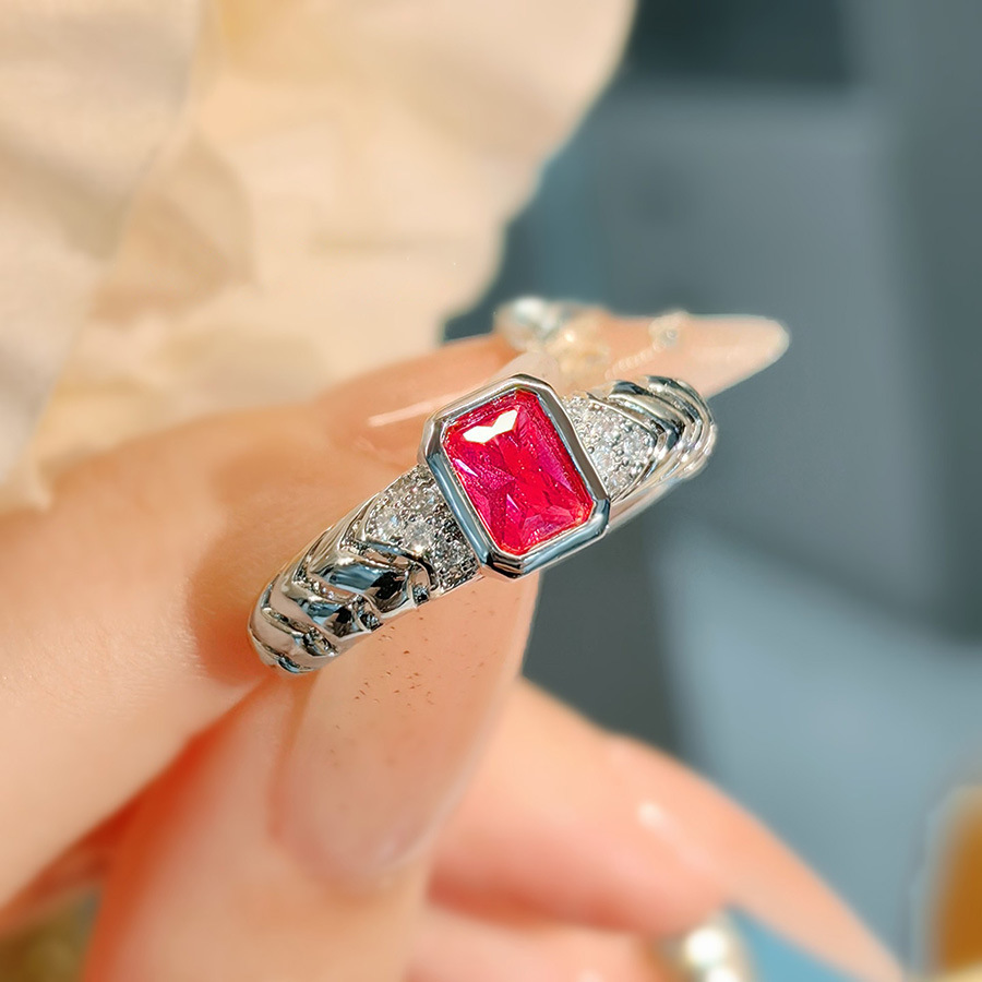 Affordable Luxury Fashion Temperament Red Corundum Ring
