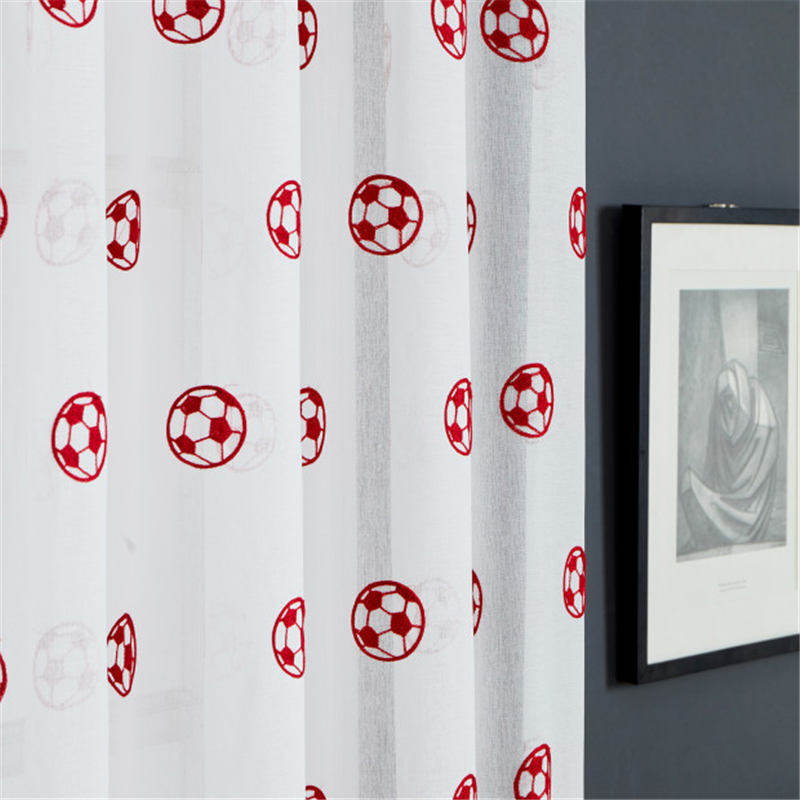 Children's Room Football Embroidered Window Screen - 9