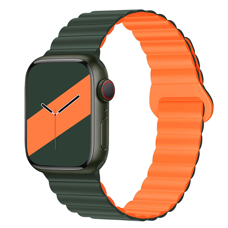 Dark Green With Orange