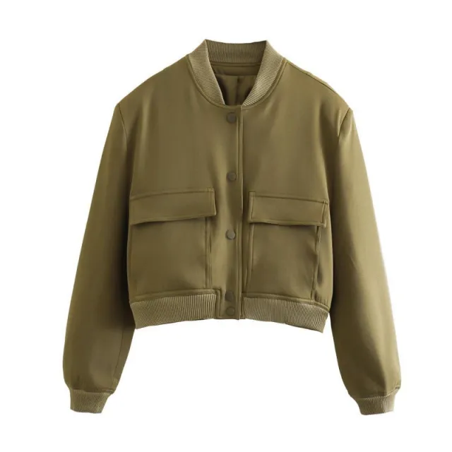 Fashion Jacket Stand Collar Coat For Women Army Green - Shop at LoveMi