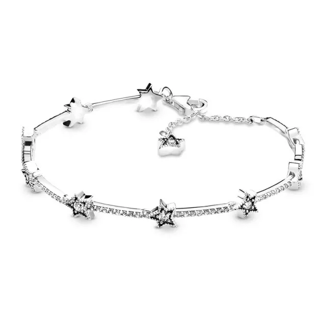 New Alloy Five pointed Star Bracelet With Diamond Pave Silver - Shop at LoveMi