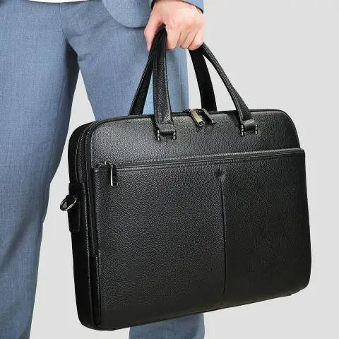 Men's Handbag Horizontal Briefcase Large Capacity First Layer Cowhide