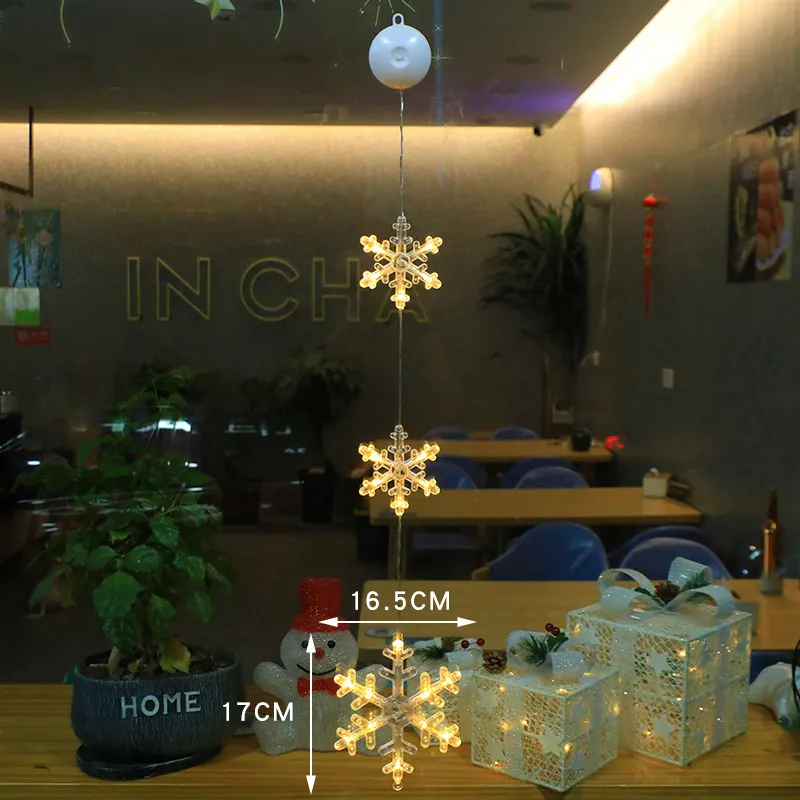 Christmas 3pcs LED Light Star Xmas Tree Hanging Sucker Lamp Window Ornaments Decoration For Home Xmas Navidad New Year Decor Christmas Decorations – image 9