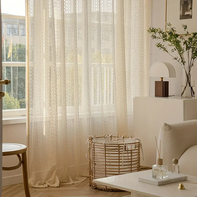 Title 6, Lace Transparent Window Screen Fabric Curtain