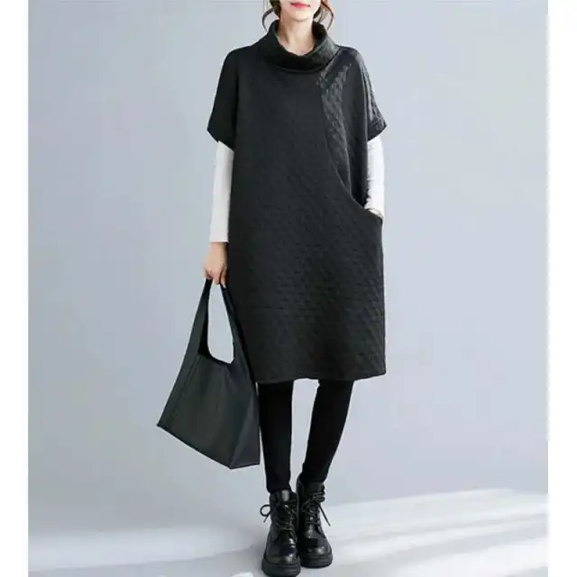 Womens Long Sleeve Vest Dress Coat Black - Shop at LoveMi