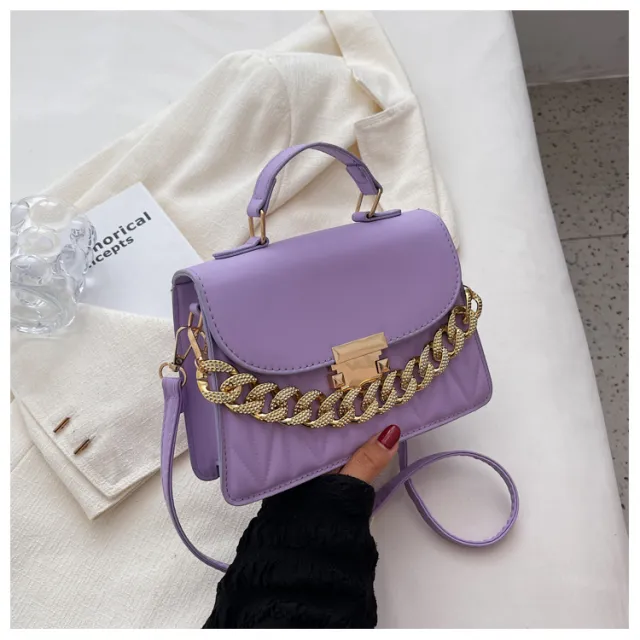 Chain Portable Shoulder Western Style Girly And Fashion Crossbody Bag Purple - Shop at LoveMi