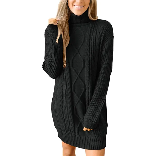 Distressed Knitted Pullover Sweater For Women Black - Shop at LoveMi