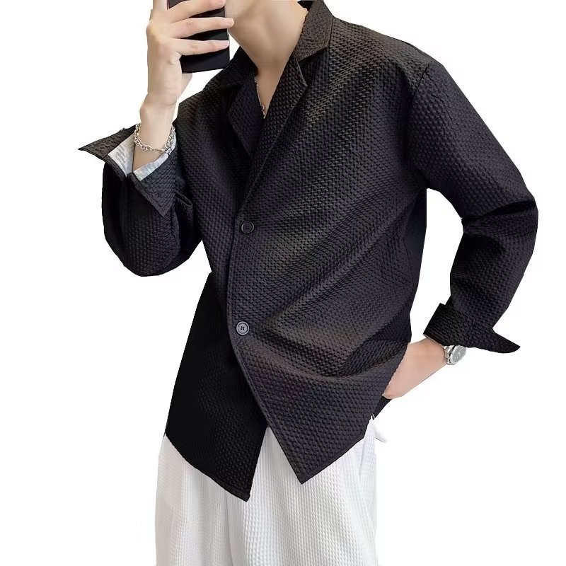 Simple Shirt Men's Long Sleeve Korean Style Youth Trendy Loose Spring And Autumn High-end Casual Shirt