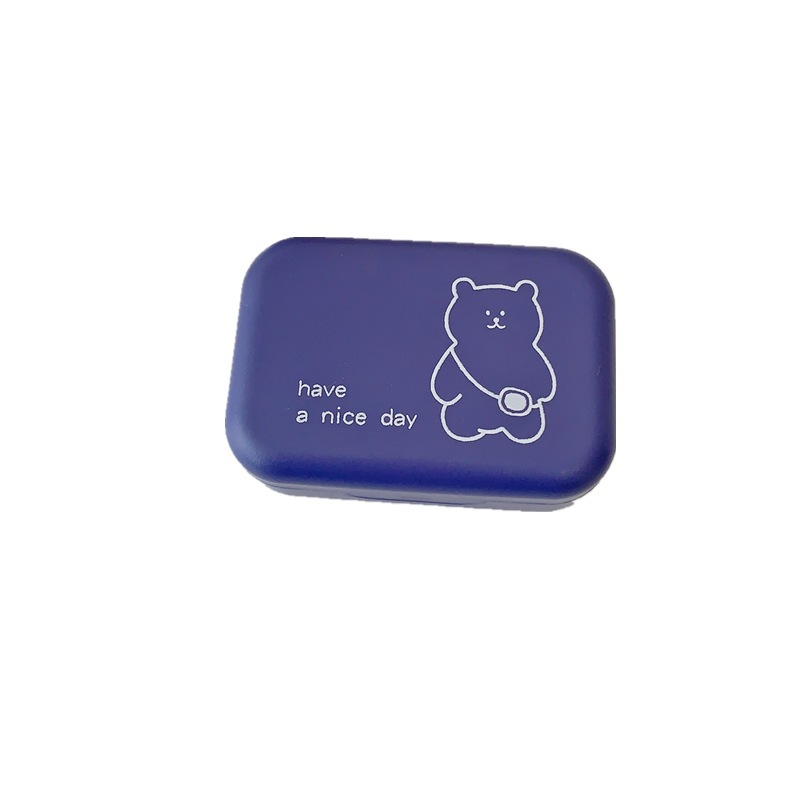 Personalized Backpack Little Bear Cosmetic Contact Lens Dual-Compartment Case 7