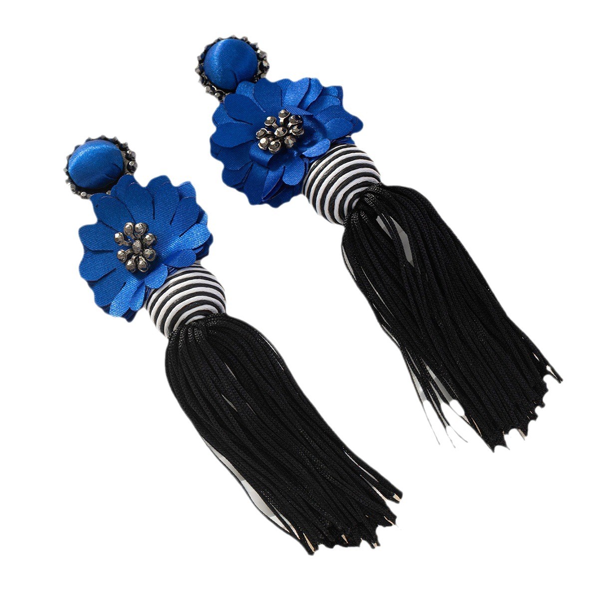 Fashionable Exaggerated Flower Tassel Earrings In Bohemian Ethnic Style