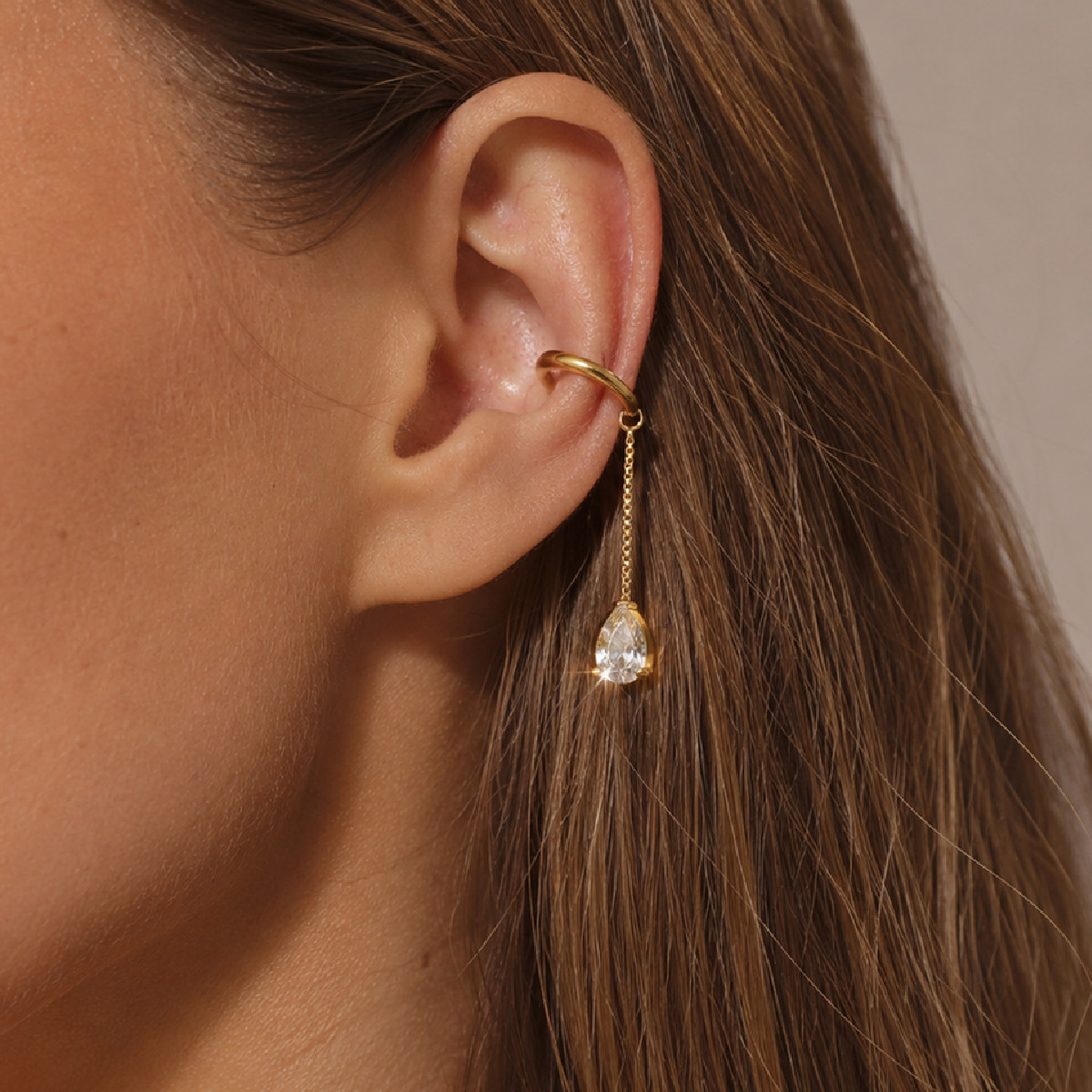 Tassel Water Drop Ear Clip, picture 2 of 5