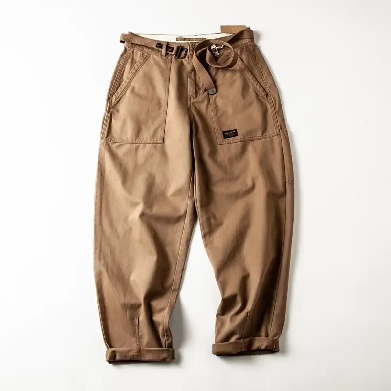American-style Retro Loose Straight-leg Plus-size Casual Pants