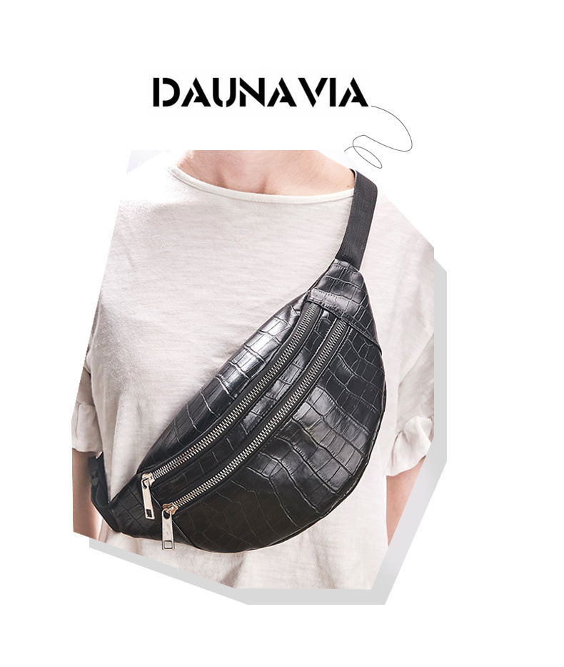 Title 1, ouble zipper belt bag casual bag