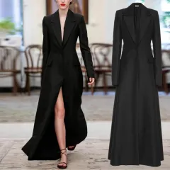 Women's Design Sense Niche Temperament Lightly Mature Adult Lady Like Woman King-size Coat - Black - View 1