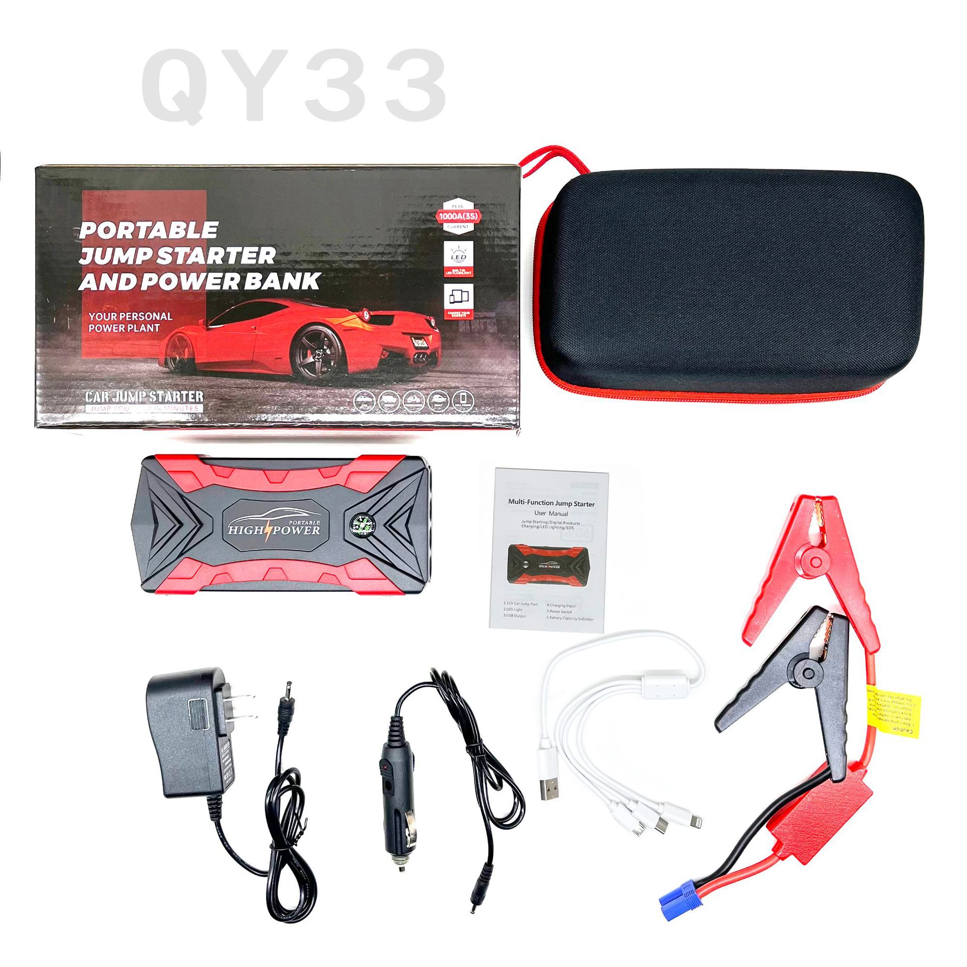 QY33 JumpStarter 12V High-Power Car JumpStarter Power Bank 5