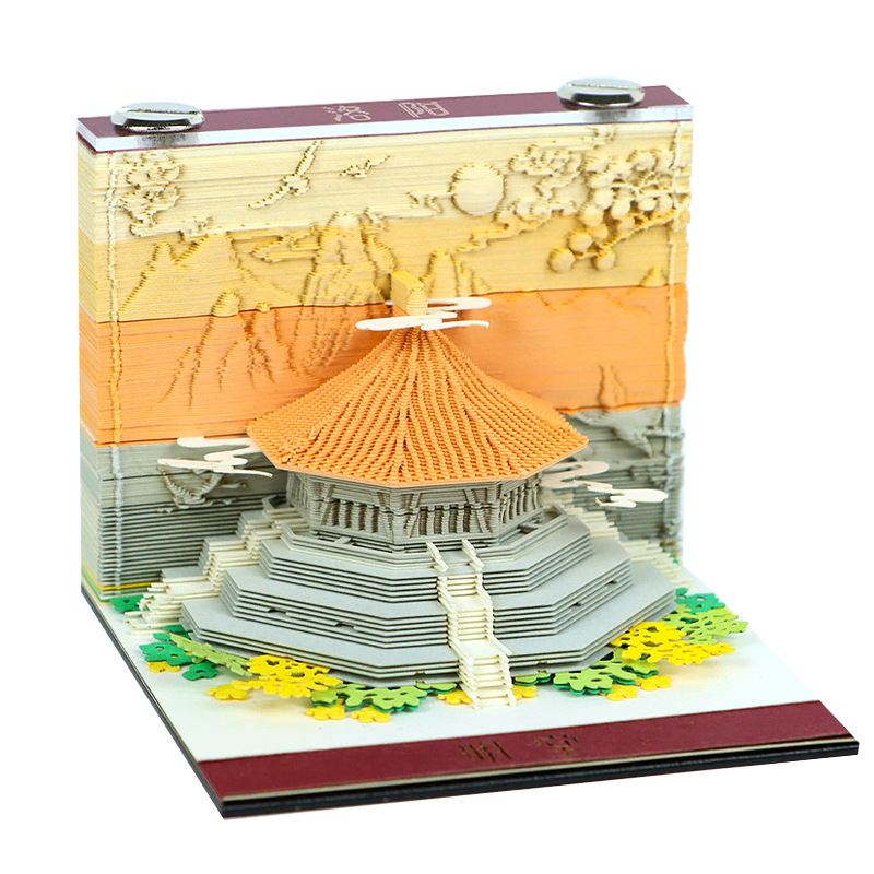Landmark Series 3D Stereo Sticky Notes Antique-Style Desktop Decorations