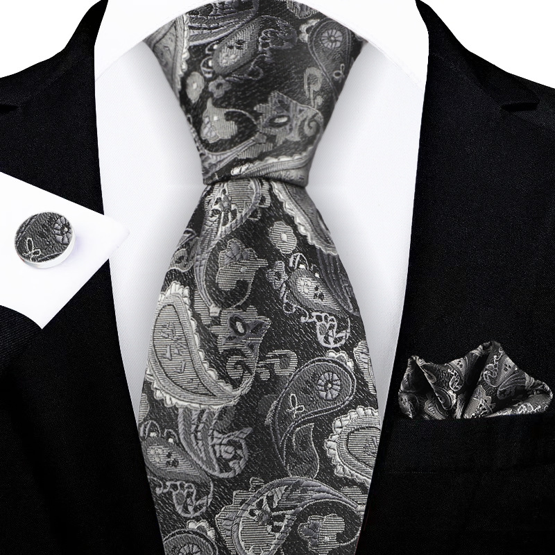 Jacquard-embroidered Cashew Flower Tie