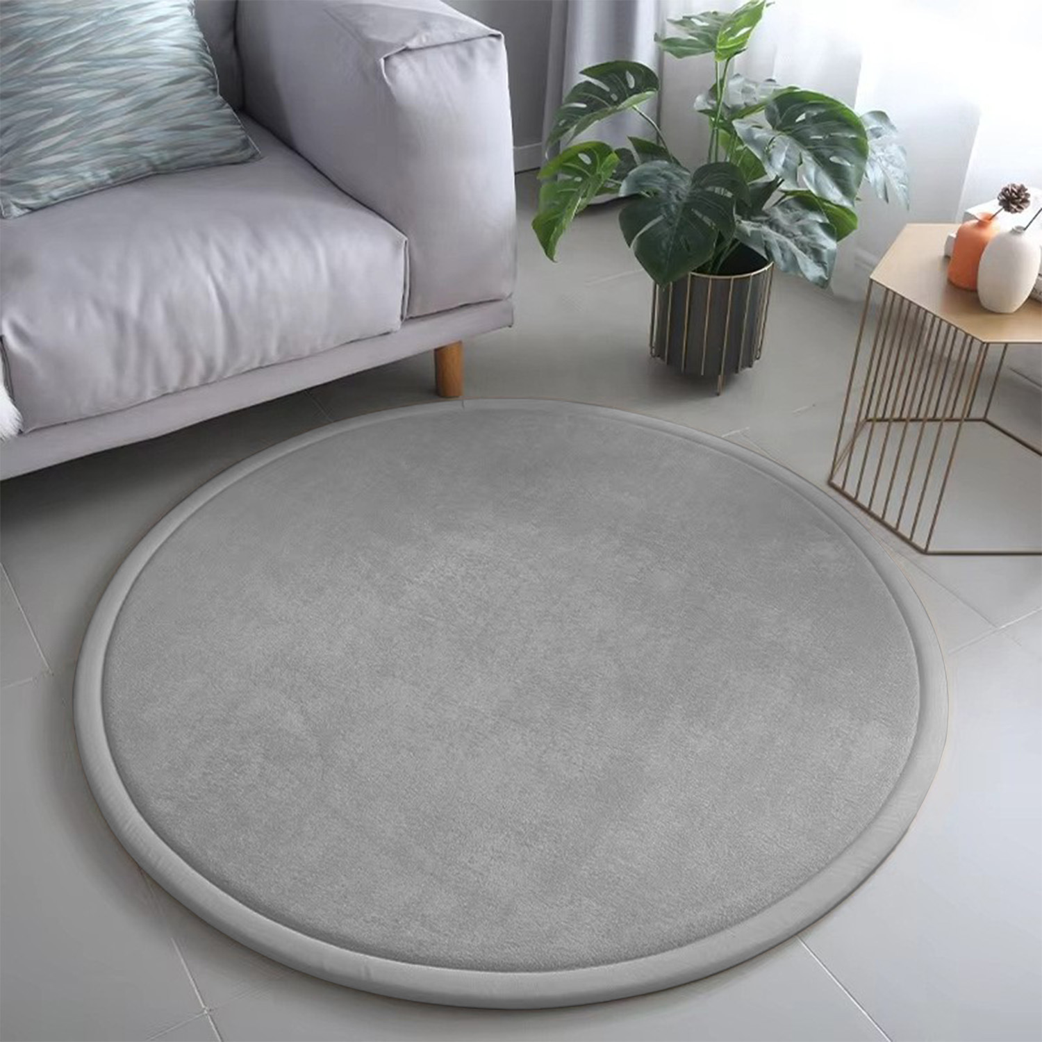 Round Japanese-style Minimalist Shatter-resistant Thick Tatami Floor Mat 4