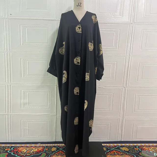 Personality V neck Cardigan Robe Long Sleeve Dress Black - Shop at LoveMi