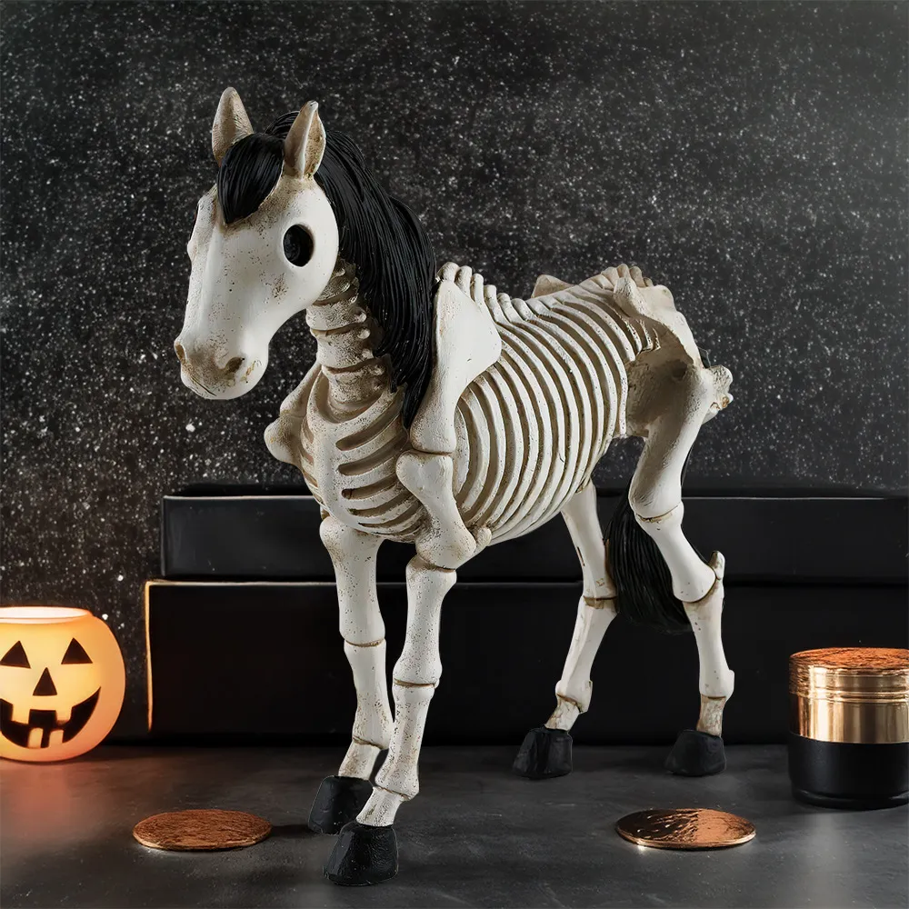 Halloween Skeleton Skull Horse Ornament Resin Decorations