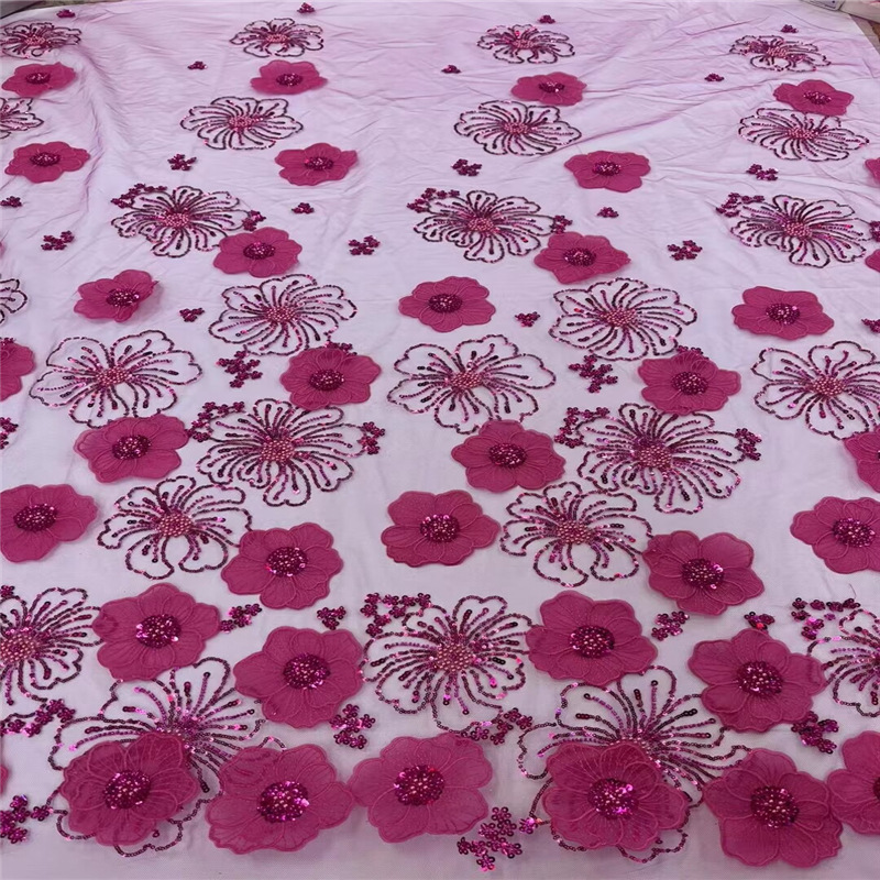 Three-dimensional Embroidered Mesh Fabric Sequin Bead Tube Embroidery - Image 28