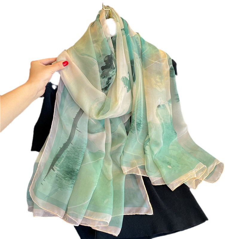Light Luxury Artificial Silk Talma Yousoft Scarf Women's Large Size Pattern Commuter - Image 2