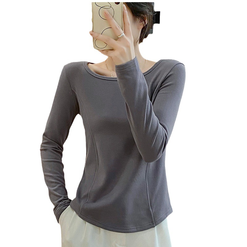 Dralon Bottoming Shirt Square Collar Fleece-lined Autumn Winter Coat Brushed
