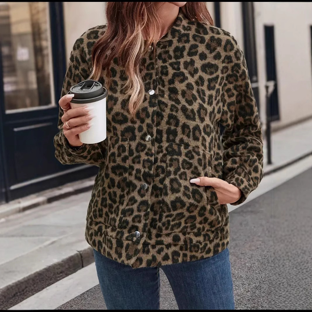 Loose Women's Wear Spring Leopard Print Retro Temperament Top
