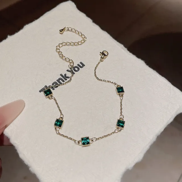 Korean Affordable Luxury Style All match Bracelet Green Gold Electroplating - Shop at LoveMi