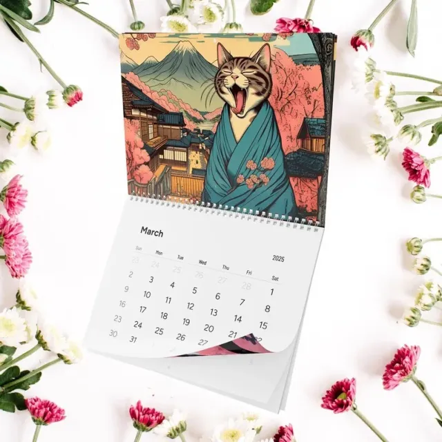 Cross border Sleepy Cats Of Edo Wall Calendar Cat Lovers Drunk Cat Calendar - Shop at LoveMi
