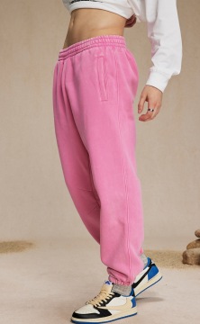 High Street American Retro Washed Distressed Batik Fleece Ankle-tied Casual Sweatpants Male
