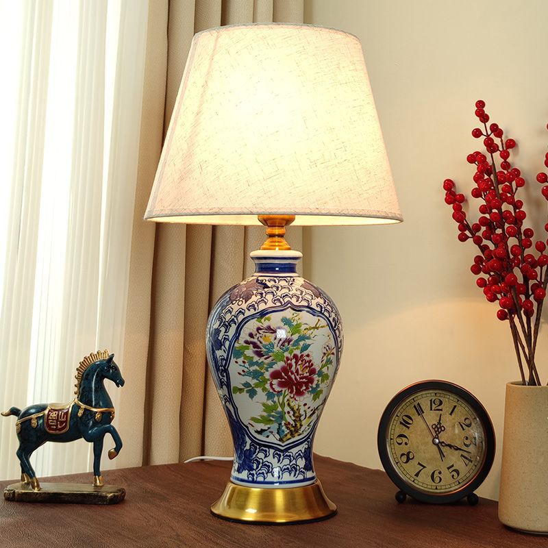 Ceramic Table Lamp with Fabric Shade, picture 3 of 6
