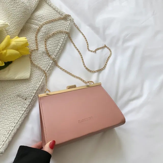 Fashion One Shoulder Simple Crossbody Small Solid Color Square Bag Pink - Shop at LoveMi