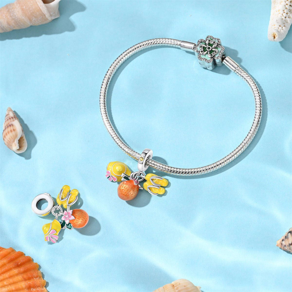 Summer Vacation Style Instagram-inspired Copper-plated Silver Loose Beads