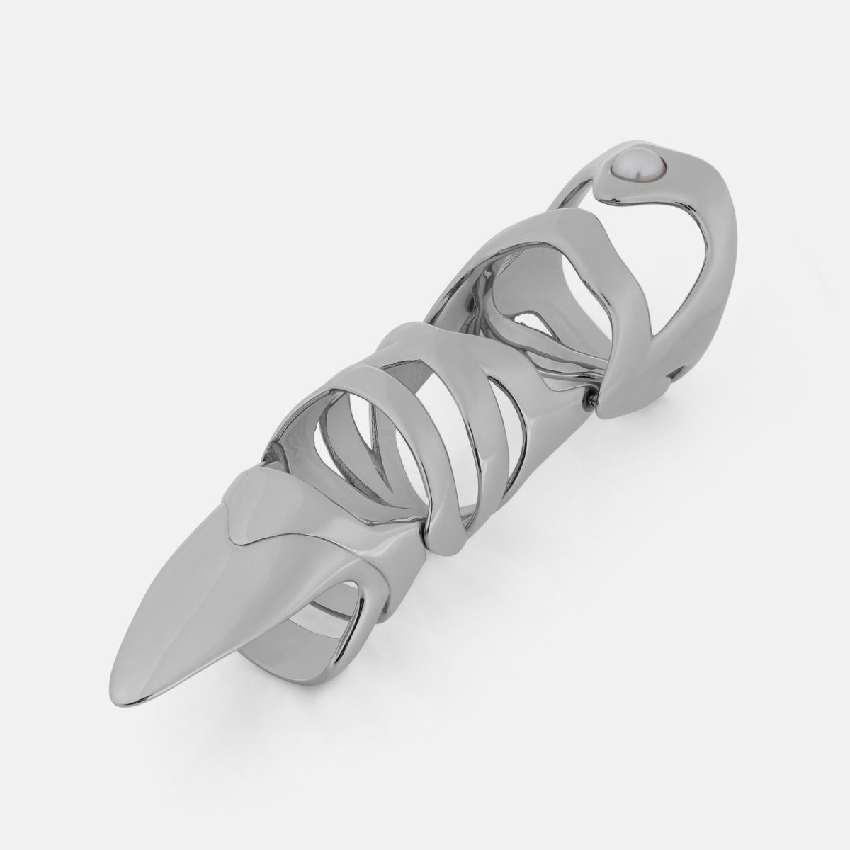 Inlaid Pearl Ring Punk Sharp Claw Finger Stall Joint Finger Guard